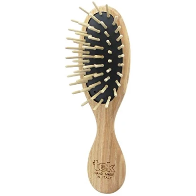 Afbeelding van TEK Kleine Ovale Houten Borstel, Handgemaakt in Italië, Universele Purse Brush 15,5 x 4,7 cm
