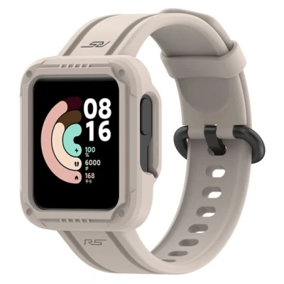 Afbeelding van Siliconen sportband met case Beige Xiaomi Redmi Watch 2 (Lite)