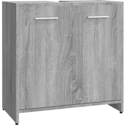 Afbeelding van Badkamerkast 60x33x60 cm bewerkt hout grijs sonoma eikenkleurig