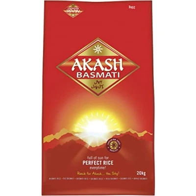 Afbeelding van Akash Basmati Rijst Premium Kwaliteit 20 kg Zak Authentieke Aroma &amp; Lange Korrel