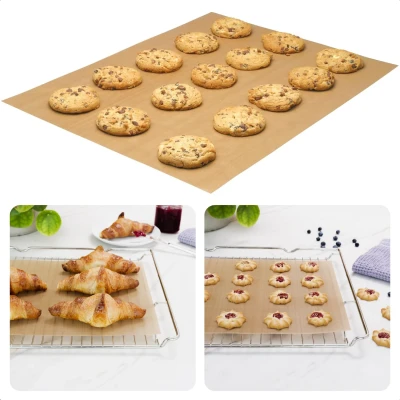 Afbeelding van Cheqo® Herbruikbare Bakfolie Herbruikbaar Bakpapier Bakmat Vetvrij Bakken Bakvel Op Maat Knippen