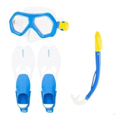 Afbeelding van Duikbril met Snorkel en Zwemvliezen AquaSport Blauw Junior (2 Stuks)