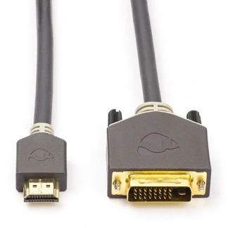 Afbeelding van DVI naar HDMI kabel Nedis 2 meter (DVI D, Dual Link, 100% koper, Verguld)