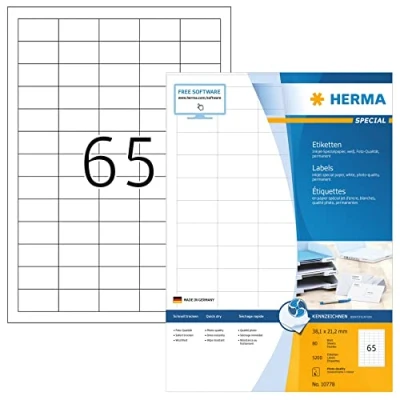 Afbeelding van Etiket HERMA 10778 38.1x21.2mm wit 5200stuks