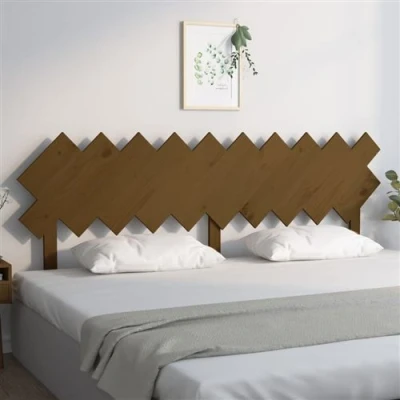 Afbeelding van Hoofdbord 196x3x80,5 cm massief grenenhout honingbruin