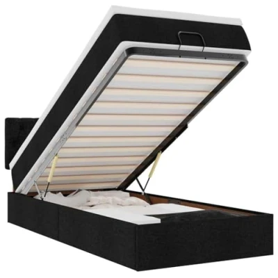 Afbeelding van vidaXL Bed met matras 100x200 cm stof zwart
