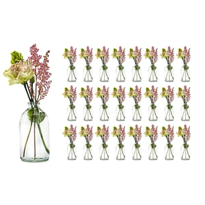 Afbeelding van Mini vaas, glazen flesjes, kleine tafelvazen, set glas, decoratieve flessen, vazen, bruiloftsdecoratie