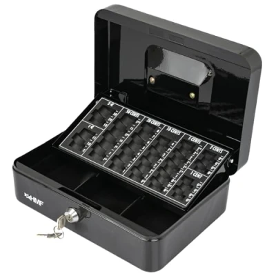 Afbeelding van HMF 10022 02 geldcassette, 25 x 18 9 cm, zwart