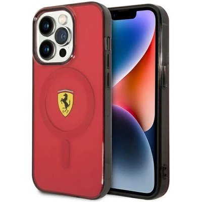Afbeelding van Ferrari Translucent Back Case (MagSafe Compatible) Geschikt voor Apple iPhone 14 Pro (6.1&quot;) Rood