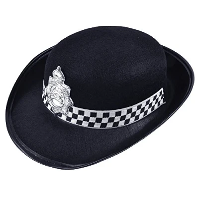 Afbeelding van Rubies Politie/agent Verkleed helm zwart vilt materiaal voor volwassenen accessoires/helmen