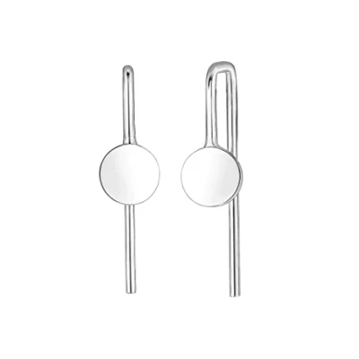Afbeelding van Elli GEO Kreis Basic PLÄTTCHEN Trend Clara Oorbellen silvercoloured, Dames, Maat: One Size, Silver coloured
