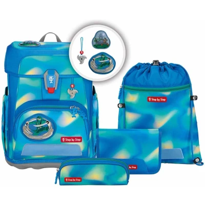 Afbeelding van Step by Schooltas Cloud Flash Schulranzen Set 5 delig Ninja Zazu Blauw