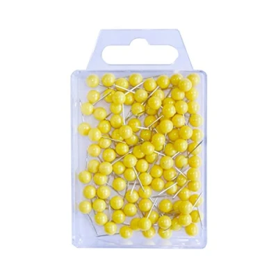 Afbeelding van Wedo 56100 spelden met ronde kop, lengte van de 16 mm, kopdiameter 6 geel, 100 stuks