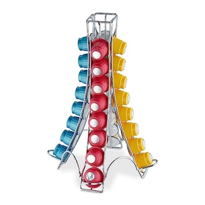 Afbeelding van Relaxdays capsulehouder compatibel met Nespresso cuphouder metaal voor 32 cups