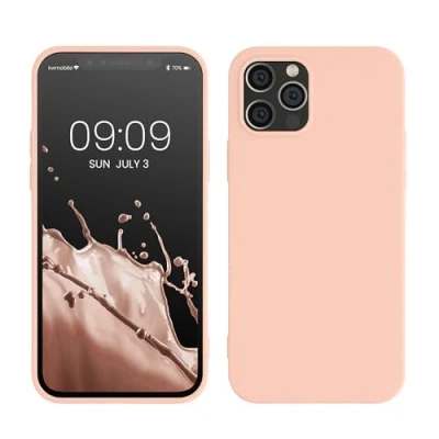 Afbeelding van kwmobile telefoonhoesje geschikt voor Apple iPhone 12 / Pro Hoesje smartphone Back cover in pastelkleurige perzik