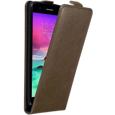 Afbeelding van Cadorabo Hoesje geschikt voor LG K10 2017 in KOFFIE BRUIN Beschermhoes flip design Case Cover met magnetische sluiting