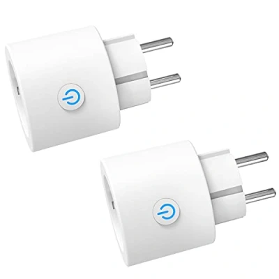 Afbeelding van ANTELA WLAN stopcontact, 16 A, intelligent compatibel met Alexa, Google Home, afstandsbediening, meting, stroomverbruik, spraakbediening, tijdfunctie, 2 stuks