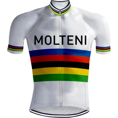 Afbeelding van Retro Wielershirt Molteni Regenboog REDTED