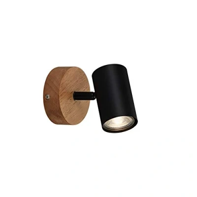 Afbeelding van Briloner Leuchten WOOD &amp; STYLE wandlamp spot draaibaar GU10 Materiaal: hout en Metaal Kleur: zwart