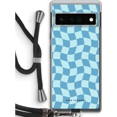 Afbeelding van Case Company® hoesje met Koord geschikt voor Google Pixel 6 Pro Grid Blauw Telefoonhoesje Zwart Bescherming aan alle Kanten en Over de Schermrand