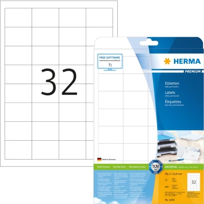Afbeelding van Etiket HERMA 4200 48.3x33.8mm premium wit 800stuks