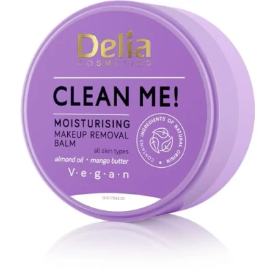 Afbeelding van Delia Cosmetics Clean Me Make up remover lotion voor gezicht en ogen, alle huidtypes, amandelolie, cacaoboter, mangoboter, reinigt, hydrateert, veganistische cosmetica, 40 g