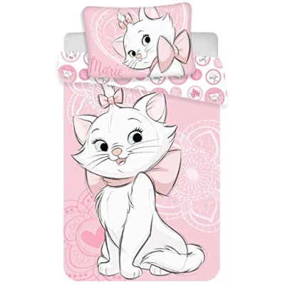 Afbeelding van Disney dekbedovertrek Marie Aristocats kinderbeddengoed 2 stuks 140 x 200 cm kussensloop 70 90 100% katoen
