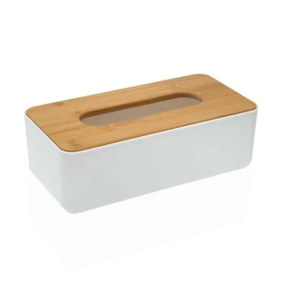 Afbeelding van Doos voor doekjes Versa Bamboe Polypropyleen 13,1 x 8,6 26,1 cm Zwart