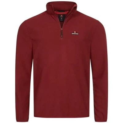 Afbeelding van Höhenhorn Skyja Herentrui van microfleece met halve ritssluiting, voor herfst en winter, Rood