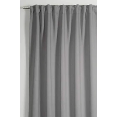 Image de Gardinia Rideaux avec Galons Fronceurs Dimout, Gris, 140 x 245 cm