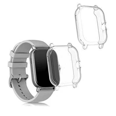 Afbeelding van kwmobile 2x smartwatch hoes geschikt voor Huami Amazfit GTS 3 / 2 2e hoesje Siliconen sporthorloge cover Activity tracker case in transparant