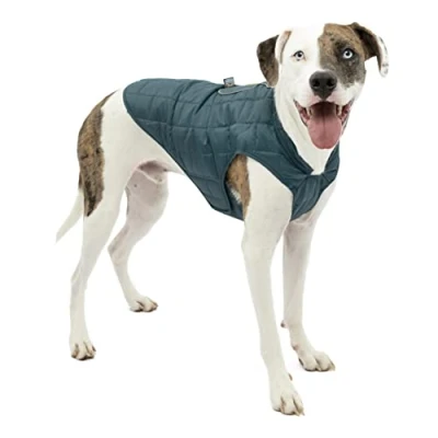 Afbeelding van Kurgo Loftjas voor honden, compatibel met harnas, ideale jas de winter, waterdicht, reflecterend, licht, blauwe inkt/zeeglas, maat M
