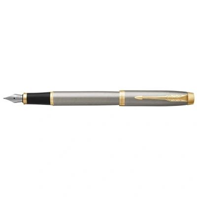 Afbeelding van Parker IM Brushed Metal GT Vulpen Schrijfwijze: Fijn Kleur: Staal De Vulpenwereld