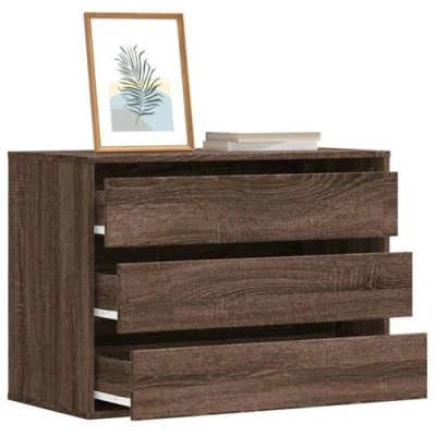 Image de vidaXL Commode d&#039;angle chêne marron 80x41x58 cm bois d&#039;ingénierie852858