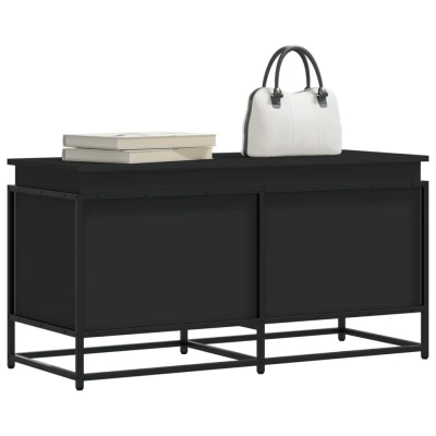 Afbeelding van vidaXL Opbergbox met deksel 100x40x51,5 cm bewerkt hout zwart