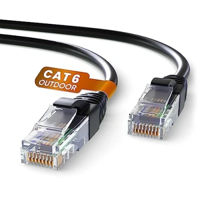 Afbeelding van Mr. Tronic 100m Ethernet Netwerk Patchkabel Buiten Weerbestendig CAT6, AWG24, CCA, UTP, RJ45 (100 Meter, Zwart)