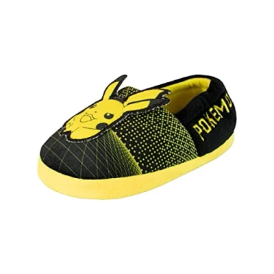Afbeelding van Pokemon Pikachu pantoffels voor jongens, zwart.