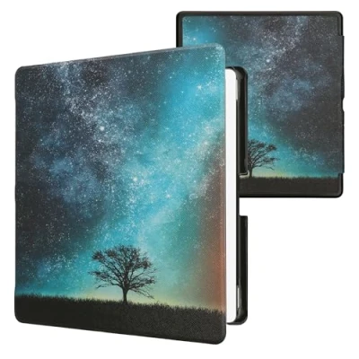 Afbeelding van kwmobile Hoesje compatibel met Amazon Kindle Scribe (2024) hoes Magnetische flipcase tablet eReader kunstleer blauw grijs zwart
