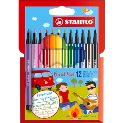 Afbeelding van Premium Viltstift STABILO Pen 68 Mini 12 stuks met verschillende kleuren