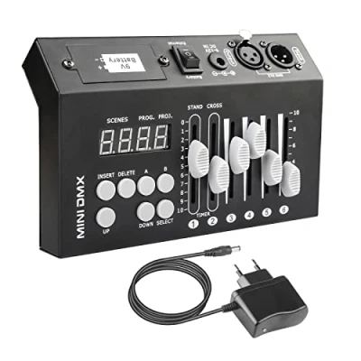 Afbeelding van 9 V batterijvermogen (zonder batterij) 54 kanalen Mini draagbare DMX 512 DJ Disco Bühnenlicht controller
