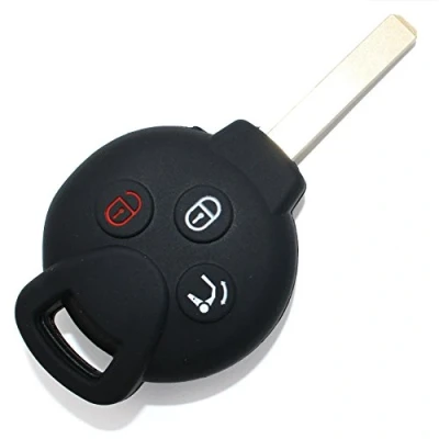 Afbeelding van Finest Folia beschermhoes voor autosleutels, siliconen, 3 knoppen, zwart