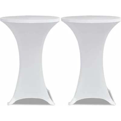Afbeelding van Statafelhoes Stretch 80cm Wit (2 stuks)