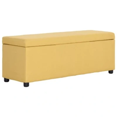 Afbeelding van vidaXL Bankje met opbergvak 116 cm polyester geel