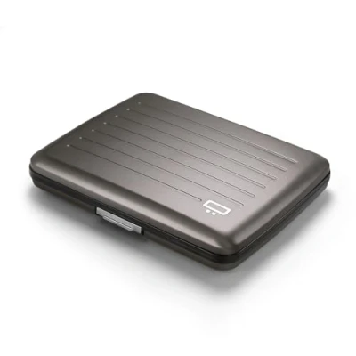 Afbeelding van Ögon Designs V2 Smart Case portemonnee van aluminium, RFID kaartvak, voor 10 kaarten, ontvangers en tickets, Titanium