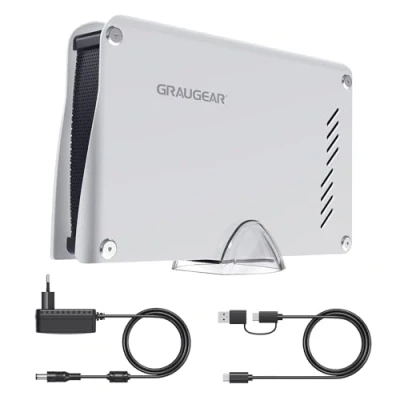 Afbeelding van GRAUGEAR Externe harde schijf 8 TB in aluminium behuizing voor Playstation geformatteerd PS5 en PS4 3,5 inch USB C, A