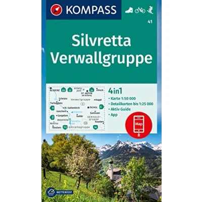 Afbeelding van KOMPASS Wanderkarte 41 Silvretta, Verwallgruppe 1:50.000