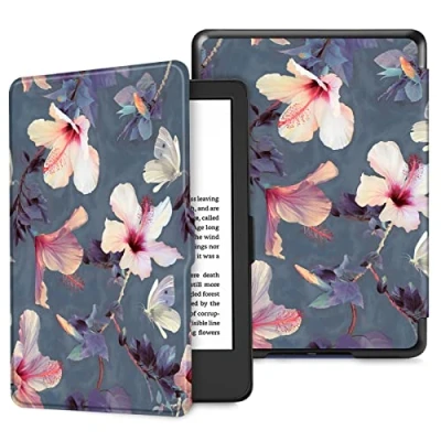 Afbeelding van FINTIE Hoes voor 6 inch nieuwe Kindle (11e generatie, alleen model 2022), dunne en lichte beschermhoes, magnetische sluiting Auto Wake/Standby, (ZZ Blooming Hibiscus)