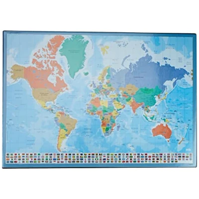 Afbeelding van Grupo Erik bureauonderlegger Spaanse wereldkaart voor kinderen 34 x 49 cm