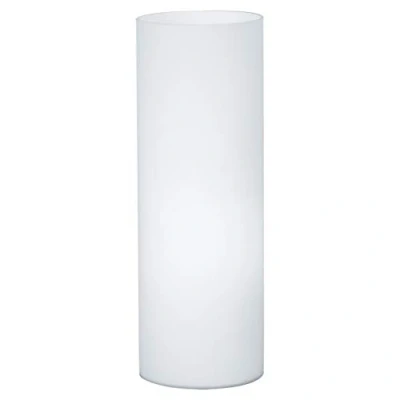 Image de EGLO lampe de table GEO, 1 lampadaire à flamme, chevet en verre, couleur : blanc, verre opale mat, douille E27, interrupteur inclus