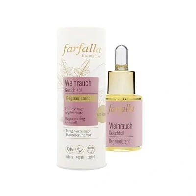 Afbeelding van farfalla Wierook Gezichtsolie 15 ml Anti aging regenererende olie Met argan en rozenbottelolie 100% gecertificeerde natuurlijke cosmetica Veganistisch